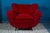 Set of Mid-Century Red Velvet Lounge Chairs, 1940s For Sale - Image 4 of 9
