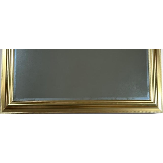 Modern Large Contemporary Traditional Gold Gilt Beveled Glass Rectangular Wall Mirror For Sale - Image 3 of 12