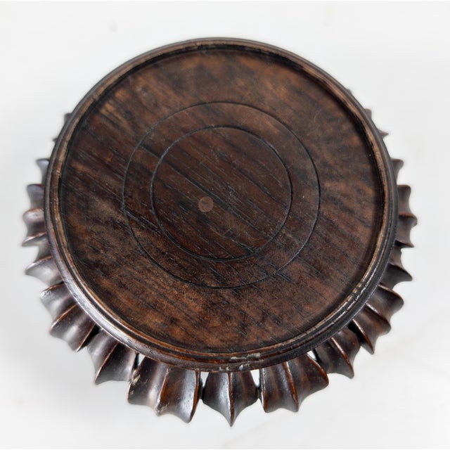 20th Century Chinese Carved Lotus Form Display Stand Base For Sale In New York - Image 6 of 8