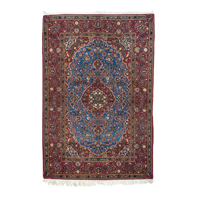 Vintage Persian Kashan Rug 4'7'' X 6'10'' For Sale