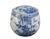 Blue & White Round Jar With Lid For Sale - Image 9 of 9