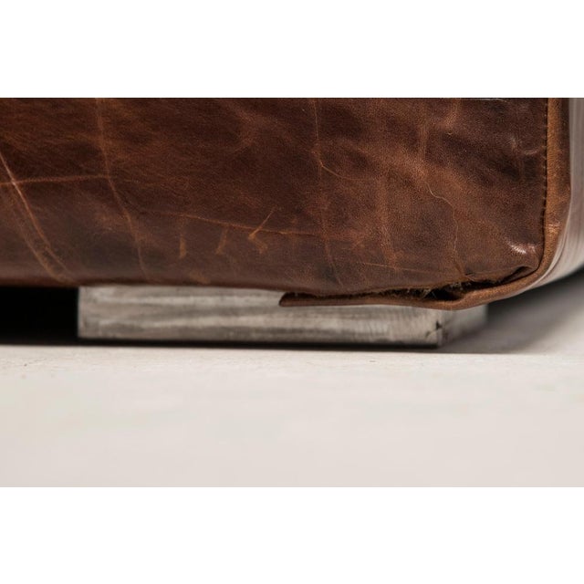 Brown Squared Ottoman For Sale - Image 12 of 13