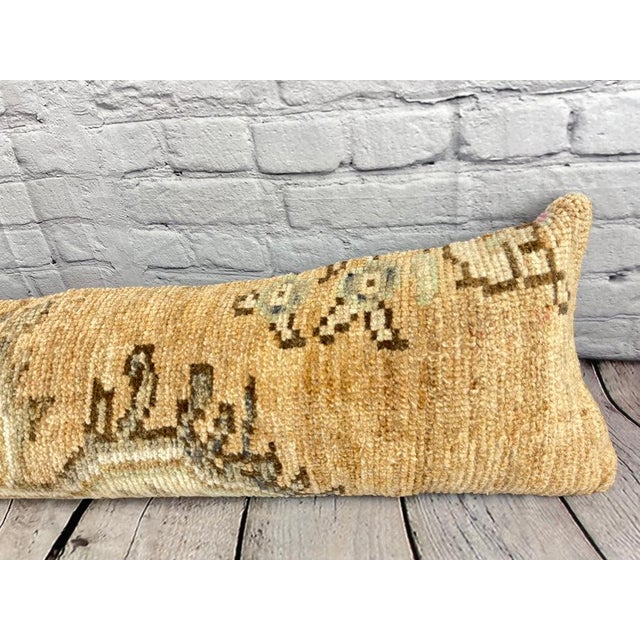 Turkish 12 x 46 Lumbar Rug Pillow Cozy Opulence Turkish Pillow Cushion Cover For Sale - Image 3 of 7