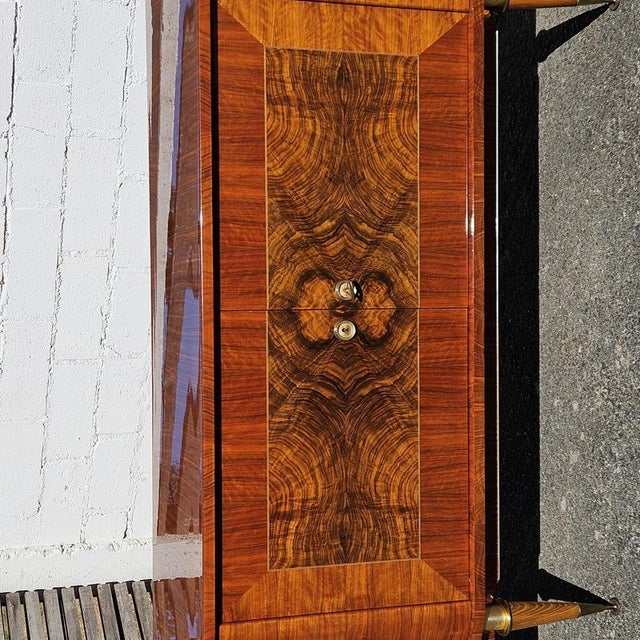 Blue Mid-Century Modern French Sideboard in Burlwood, 1960s For Sale - Image 8 of 18