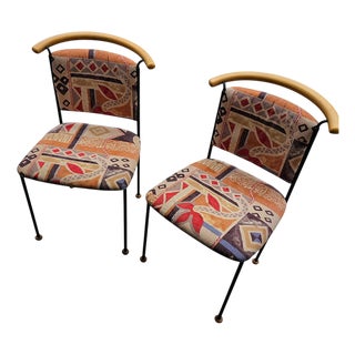 Vintage Italian or Side Desk Chairs, 1980s, Set of 2 For Sale