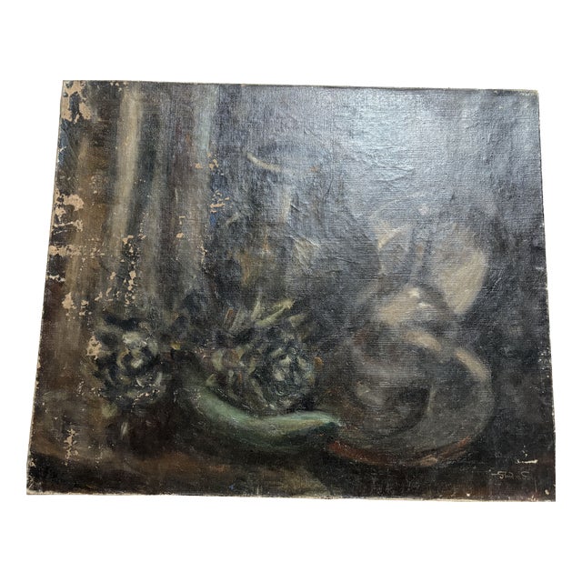 André Foy, Still Life with Vase, 1920s-1940s, Oil on Canvas For Sale