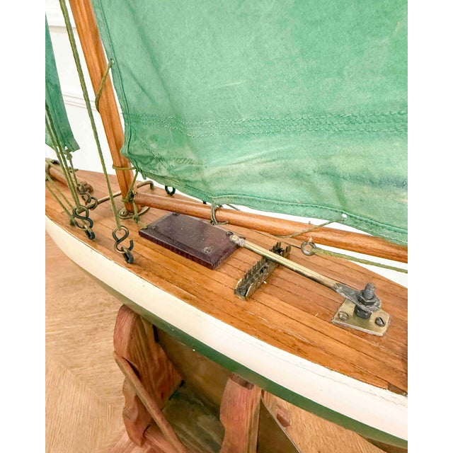 English 20th Century Carved Wood Gaff Cutter Pond Yacht For Sale - Image 12 of 12