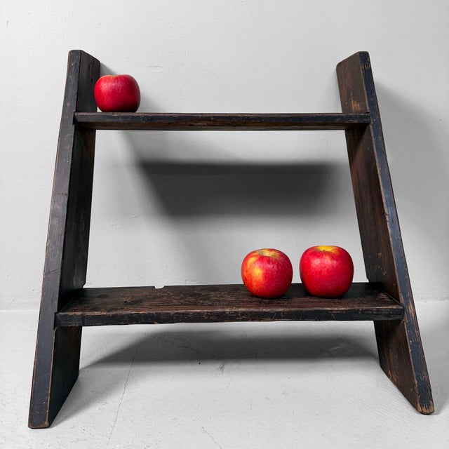 1940s Small Wooden Japanese Ladder with Two Steps, 1940s For Sale - Image 5 of 11