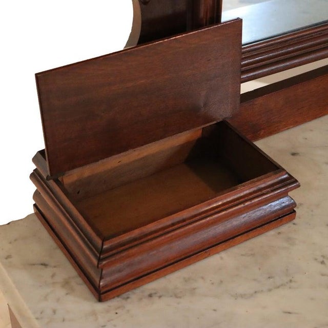 Antique Rococo Walnut 3-Drawer Marble Top Dresser & Mirror C1890 For Sale - Image 16 of 16