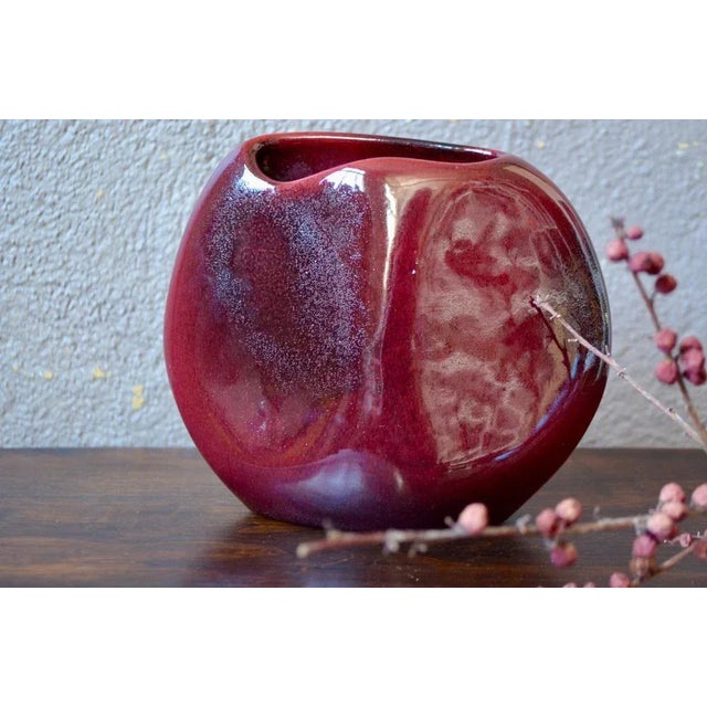 Red Lentil Vase by Max Idlas For Sale - Image 9 of 11