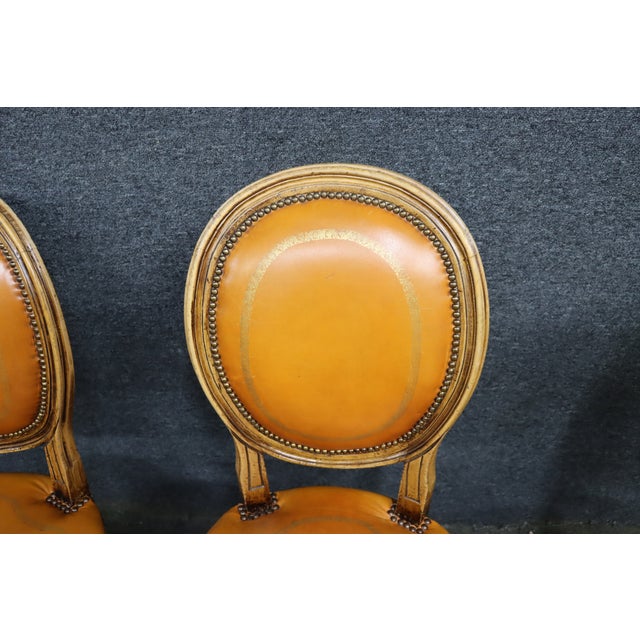Maitland-Smith Attributed Louis XVI Style Leather Upholstered Side Chairs, Set of 4 For Sale - Image 10 of 18