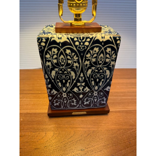Navy Blue Ralph Lauren Lotus Table Lamp For Sale - Image 8 of 12