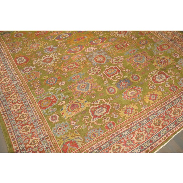 Late 19th Century Zabihi Collection Green Sultanabad Rug For Sale - Image 4 of 12