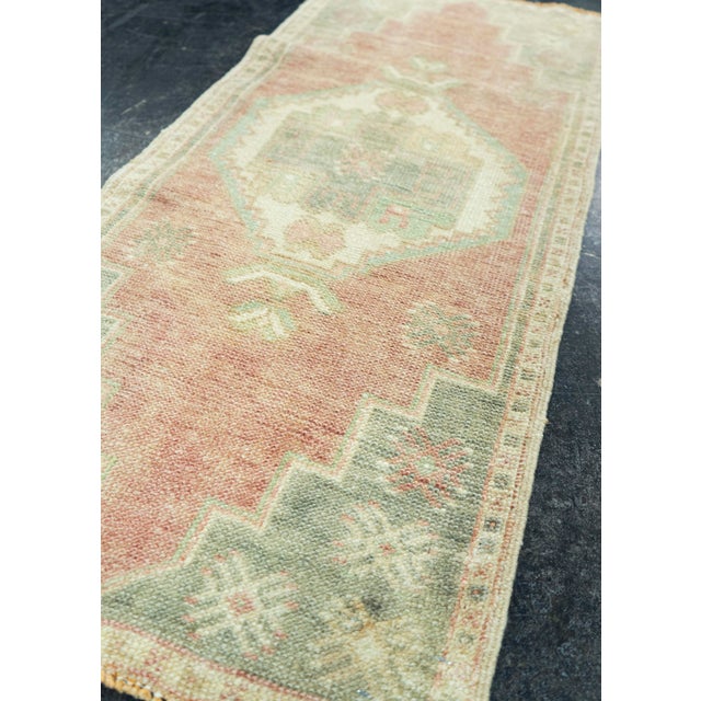Turkish Mini Rug Oriental Hand Knotted Vintage Rug 1'7" x 3'6" #20742 For Sale - Image 4 of 8