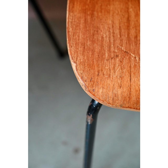 Mid-Century Scandinavian Tubular Plywood Stackable Chairs, 1950s, Set of 4 For Sale - Image 9 of 18