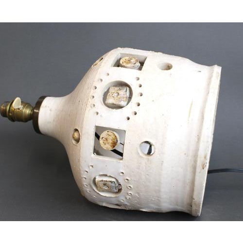 Vintage French Ceramic Table Lamp attributed to Georges Pelletier, 1970s For Sale - Image 15 of 18