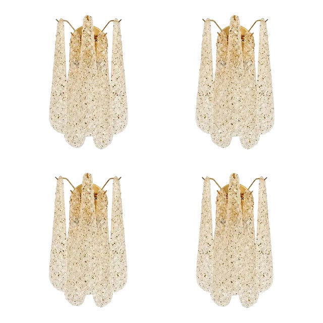 Italian Gold Wall Sconce with Murano Conchiglie Glass by Simoeng for Simoeng For Sale