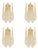 Italian Gold Wall Sconce with Murano Conchiglie Glass by Simoeng, Set of 4 For Sale