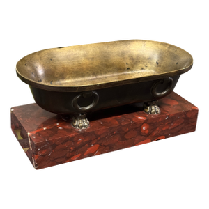19th Century Roman Grand Tour Tub on Rossi Marble Base, Antique