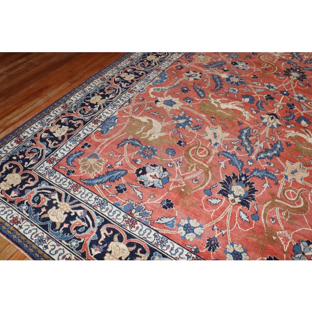 Early 20th Century Persian Tabriz Hunting Animal Pictorial Rug For Sale - Image 17 of 18