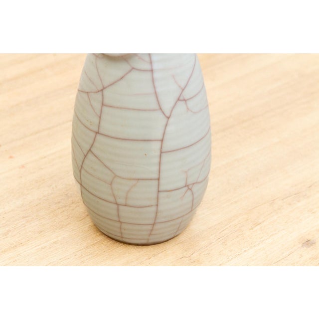 Chinese Ge-Type Crackle Vase W/Elephant Handles For Sale - Image 3 of 8