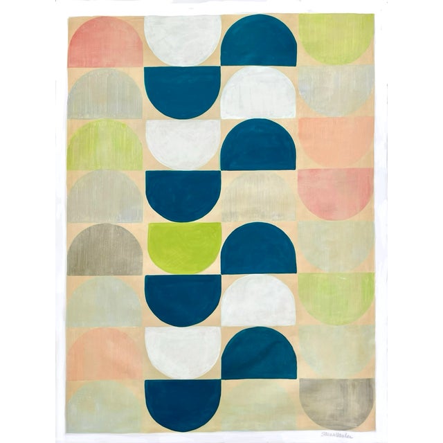 Mixed Media Pattern With Teal For Sale