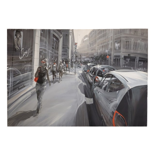 Paris Kerdalo, Faubourg Saint-Honoré, 2000s, Acrylic on Canvas For Sale