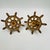 Vintage Brass Nautical Ship's Wheel Candlestick Holders - Set of Two For Sale - Image 11 of 11