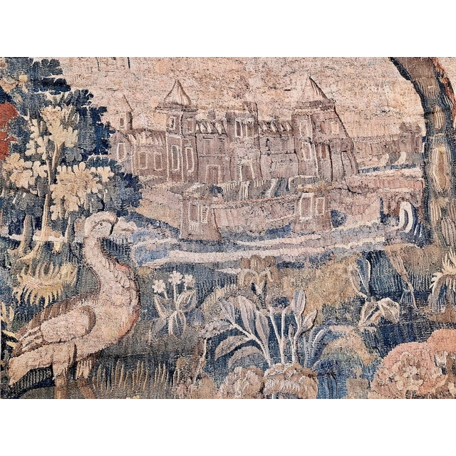 18th-Century European Forest and Chateâu Tapestry For Sale - Image 4 of 8