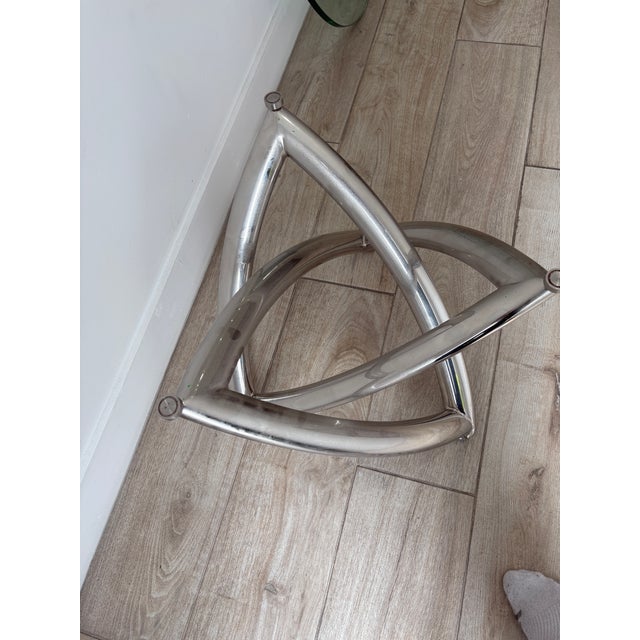 Chrome 1980s Chrome and Glass Drinks Table For Sale - Image 8 of 10