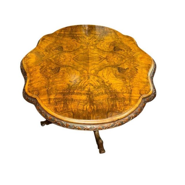 Antique Irish Walnut Centre Table, 1860s For Sale - Image 3 of 7