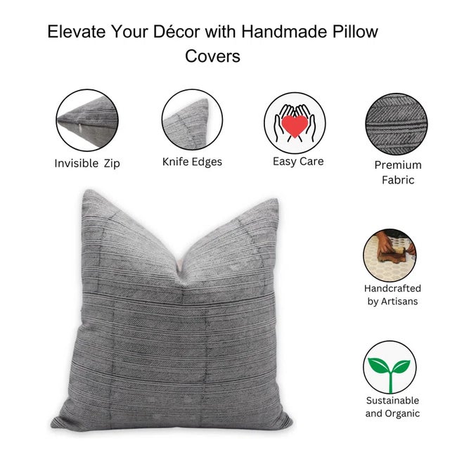 Enhance your living space with this handcrafted block print linen cushion cover. Made from premium thick linen fabric, it...