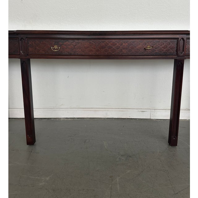 1980s Vintage Century Furniture Mahogany Console Table For Sale In Austin - Image 6 of 9