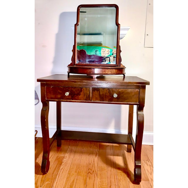 Late 19th Century Oak Dressing Table Vanity With Mirror For Sale - Image 10 of 10