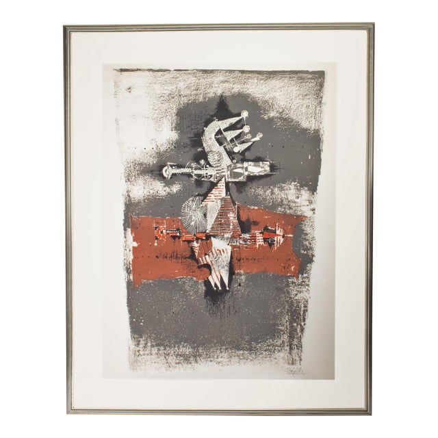 Signed Limited Edition Abstract Lithograph "Sao Paulo” by Johnny Friedlaender For Sale