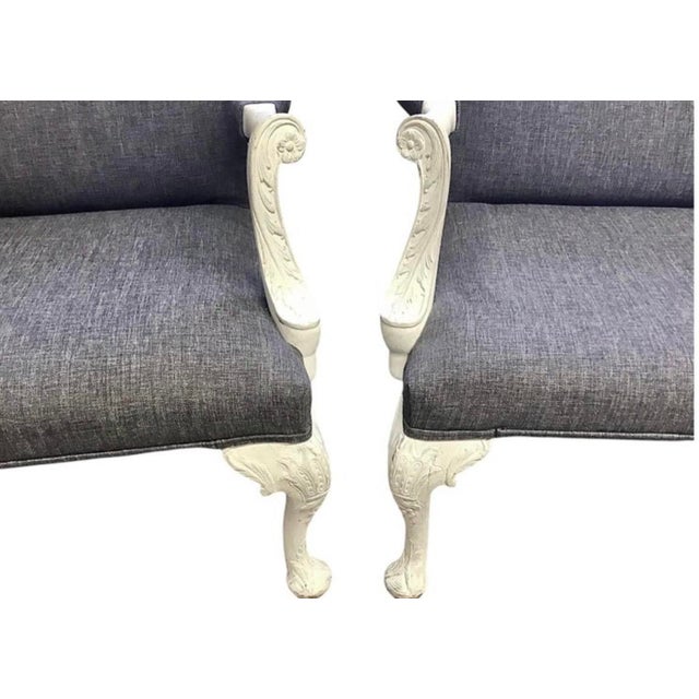 Traditional Large Georgian Style Library Armchairs a Pair For Sale - Image 3 of 7