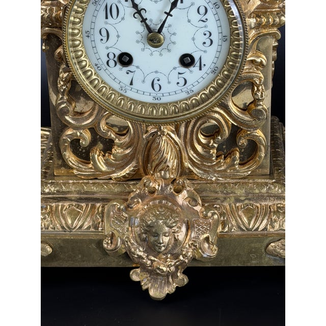 French Louis XV Revival Mantel Clock by AD Mougin, Late 19th Century For Sale - Image 11 of 18