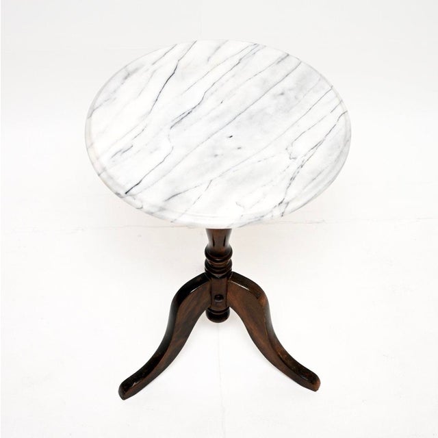 Antique Georgian Marble Top Wine Table, 1950s For Sale - Image 3 of 8