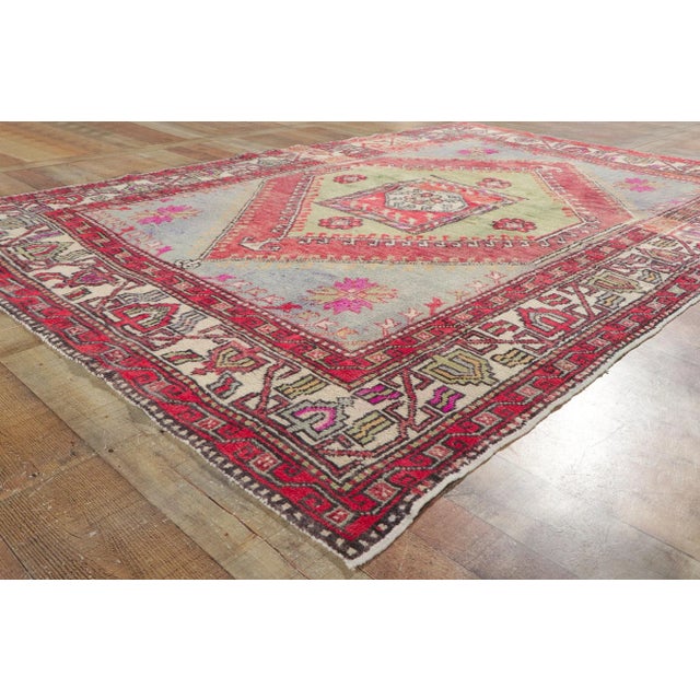 Modern Vintage Turkish Oushak Rug - 5'08 X 08'06 For Sale - Image 3 of 10