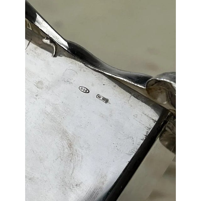 Metal Italian Oil and Vinegar Set in 800 Silver and Crystal, 1990 For Sale - Image 7 of 10