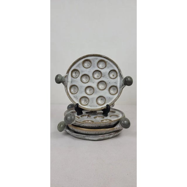 Stoneware Snail Plates / Dishes, 1980s, Set of 8 For Sale - Image 4 of 11