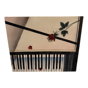 1980s Michail Prouskine Original Oil Painting of Piano