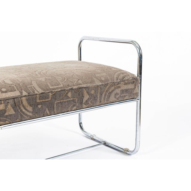 Antique Hoffmann Bauhaus Daybed Bench for Howell, Art Deco Chrome Tubular Steel Bench, 1940s For Sale - Image 12 of 14