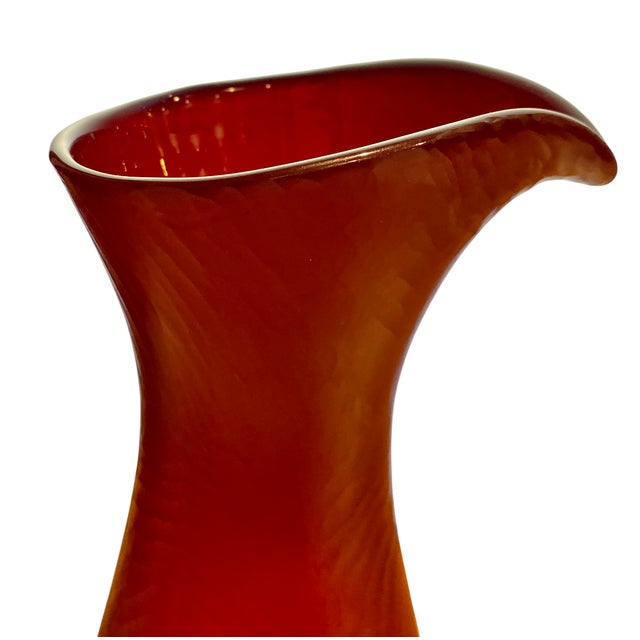 Carlo Scarpa Mid 20th Century Carlo Scarpa Style Battuto Glass Carafe For Sale - Image 4 of 7