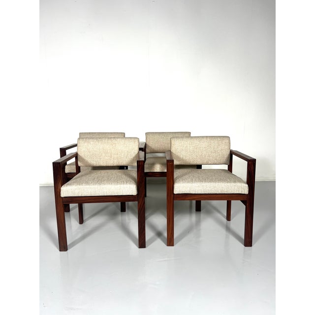 Mid-Century Bridge Armchairs, Italy, 1970s, Set of 4 For Sale - Image 6 of 6