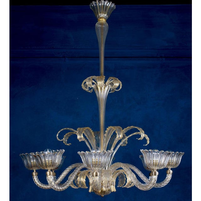 Art Deco Mounted Murano Glass Chandelier by Ercole Barovier, 1940 For Sale - Image 17 of 17