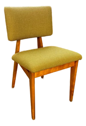 1940s Green Upholstered Dining Chairs Attributed to George Nelson