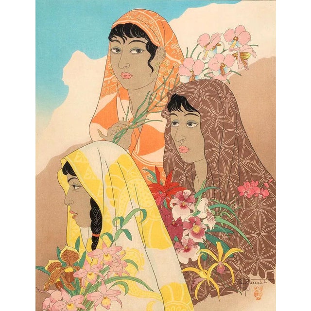 Bruno Paul Framed Woodblock Print Retour de la Jungle Tondana Celebes by Paul Jacoulet For Sale - Image 4 of 9