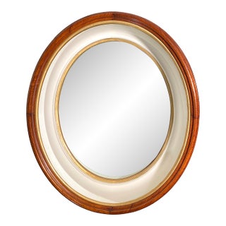 English Walnut Oval Mirror For Sale