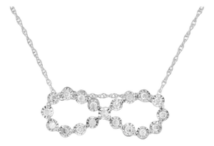 .925 Sterling Silver 1/4 cttw Diamond Infinity Pendant Necklace (I-J, I2-I3)
